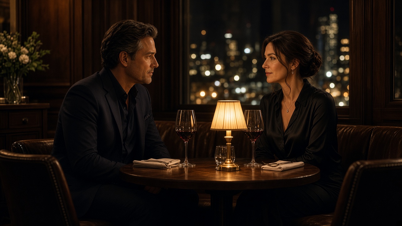 Two adults at a table